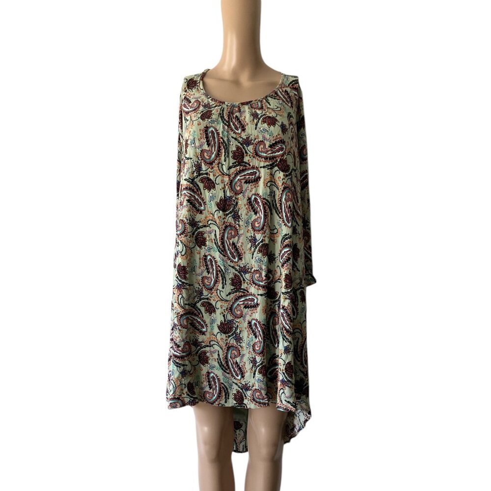Naif Cold Shoulder Size 3X Hi-Low Paisley Dress